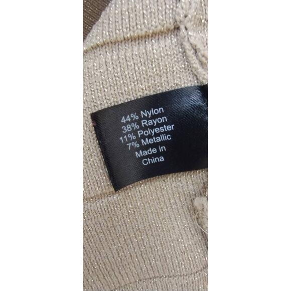 Lane Bryant Gold Sparkle Metallic Front Zip Cardigan Size 22-24 Nylon/Rayon 2XL - Picture 6 of 10